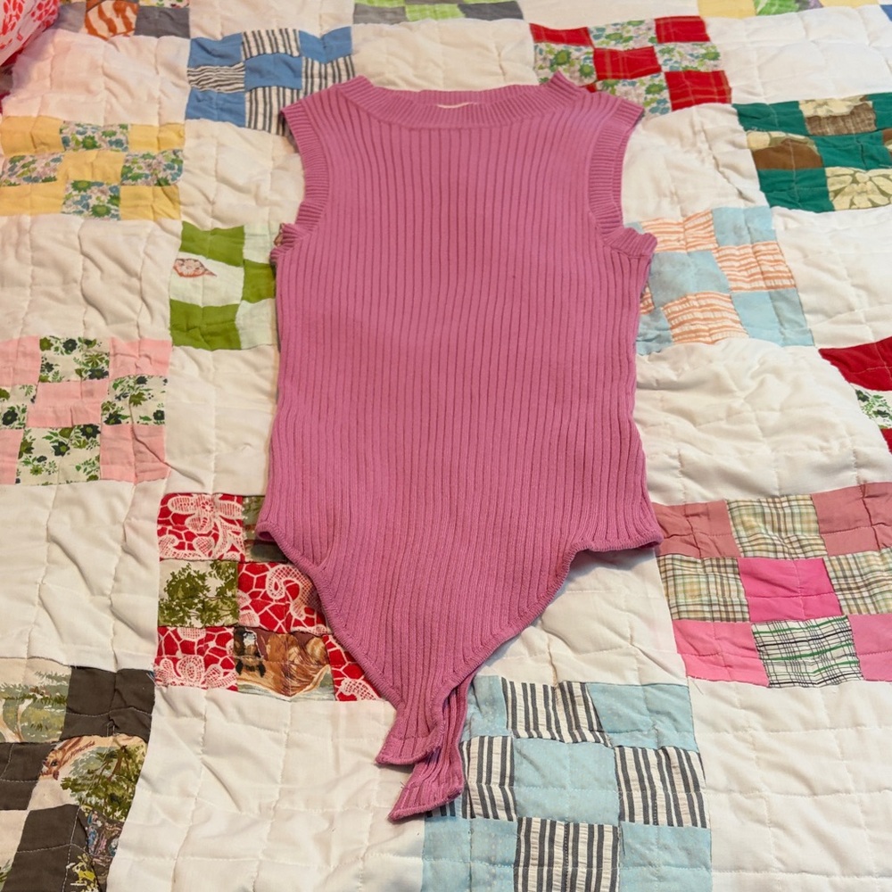 Charming Pink Sleeveless Bodysuit